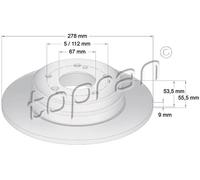2x Disco freno Assale posteriore pieno 400 864 TOPRAN per MERCEDES-BENZ