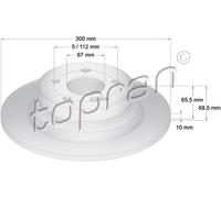 2x Disco freno Assale posteriore pieno 401 054 TOPRAN per MERCEDES-BENZ