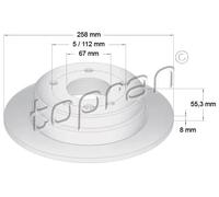 2x Disco freno Assale posteriore pieno 401 056 TOPRAN per MERCEDES-BENZ VANEO