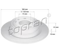 2x Disco freno Assale posteriore pieno 500 562 TOPRAN per BMW 5 5 Touring