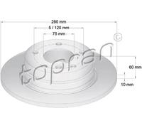 2x Disco freno Assale posteriore pieno 500 564 TOPRAN per BMW 3 3 Coupé