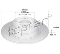 2x Disco freno Assale posteriore pieno 500 950 TOPRAN per BMW 3 1 3 Coupé