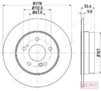 2x Disco freno Assale posteriore pieno 61-00-0505C ASHIKA per MERCEDES-BENZ