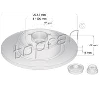 2x Disco freno Assale posteriore pieno 700 642 TOPRAN per RENAULT