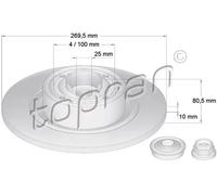 2x Disco freno Assale posteriore pieno 700 643 TOPRAN per RENAULT SCÉNIC II