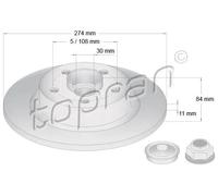 2x Disco freno Assale posteriore pieno 700 644 TOPRAN per RENAULT LAGUNA II