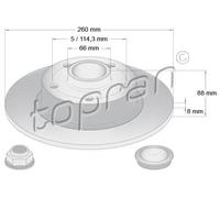 2x Disco freno Assale posteriore pieno 701 160 TOPRAN per RENAULT SCÉNIC III