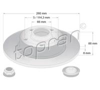 2x Disco freno Assale posteriore pieno 701 161 TOPRAN per RENAULT MEGANE CC