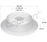2x Disco freno Assale posteriore pieno 820 281 TOPRAN per HYUNDAI KIA