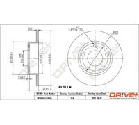 2x Disco freno Assale posteriore pieno DP1010.11.0154 Drve+ per AUDI VW
