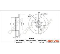 2x Disco freno Assale posteriore pieno DP1010.11.0235 Drve+ per TOYOTA AVENSIS