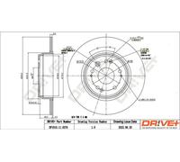 2x Disco freno Assale posteriore pieno DP1010.11.0276 Drve+ per HONDA CR-V III