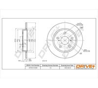 2x Disco freno Assale posteriore pieno DP1010.11.0290 Drve+ per TOYOTA AURIS
