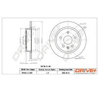 2x Disco freno Assale posteriore pieno DP1010.11.0307 Drve+ per SAAB OPEL