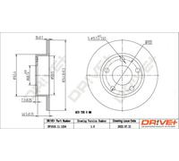 2x Disco freno Assale posteriore pieno DP1010.11.1254 Drve+ per AUDI A6 C5