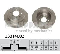 2x Disco freno Assale posteriore pieno J3314003 NIPPARTS per ROVER HONDA ACURA