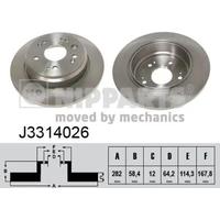 2x Disco freno Assale posteriore pieno J3314026 NIPPARTS per HONDA STREAM FR-V