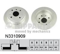 2x Disco freno Assale posteriore pieno N3310909 NIPPARTS per CHEVROLET DAEWOO