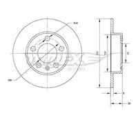 2x Disco freno Assale posteriore pieno TX 70-01 TOMEX Brakes per VW AUDI SKODA