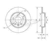 2x Disco freno Assale posteriore pieno TX 70-26 TOMEX Brakes per VW