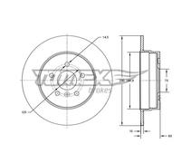 2x Disco freno Assale posteriore pieno TX 71-45 TOMEX Brakes per BMW 3 3 Coupé
