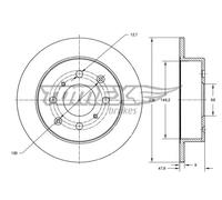 2x Disco freno Assale posteriore pieno TX 72-32 TOMEX Brakes per HONDA ACURA