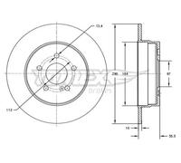 2x Disco freno Assale posteriore pieno TX 73-10 TOMEX Brakes per MERCEDES-BENZ
