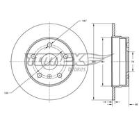 2x Disco freno Assale posteriore pieno TX 74-00 TOMEX Brakes per BMW 1