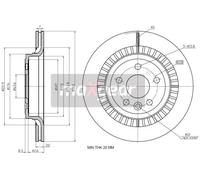 2x Disco freno Assale posteriore ventilato 19-2335 MAXGEAR per VOLVO XC60 I SUV