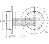 2x Maxgear 19-2370 Disco Freno Posteriore per Opel Antara Chevrolet Captiva