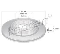 2x Disco freno Assale posteriore ventilato 206 859 TOPRAN per FIAT OPEL