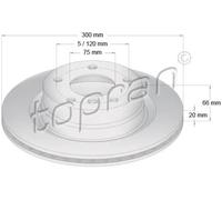 2x Disco freno Assale posteriore ventilato 500 949 TOPRAN per BMW 3 3 Coupé 1