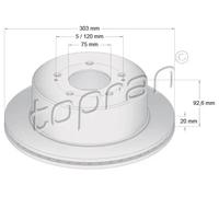 2x Disco freno Assale posteriore ventilato 821 218 TOPRAN per HYUNDAI