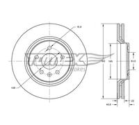 2x Disco freno Assale posteriore ventilato TX 74-14 TOMEX Brakes per VOLVO V60 I