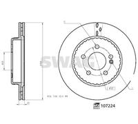 2x Disco freno Assale posteriore ventilazione interna 10 10 7224 SWAG