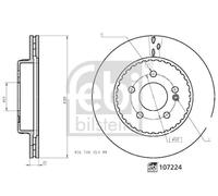 2x Disco freno Assale posteriore ventilazione interna 107224 FEBI BILSTEIN