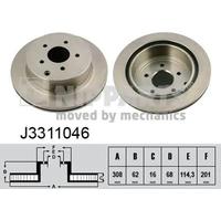 2x Disco freno Assale posteriore ventilazione interna J3311046 NIPPARTS