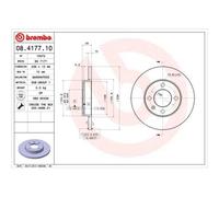 2X Disco Freno Brembo 08.4177.10 Prime Line per Audi Seat VW Assale Anteriore