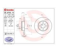 08.8705.10 Coppia dischi freno Brembo Ant