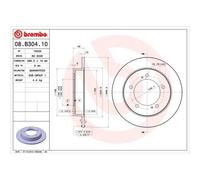 2X Disco Freno Brembo 08.B304.10 Prime Line per Suzuki Assale Anteriore