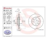 Disco freno BREMBO 09C17111 anteriore, ventilato, 1 Pezzo