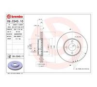 2x Disco Freno Brembo Prime Line - Uv Coated per Nissan Assale Anteriore