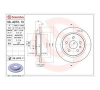 COPPIA DISCHI FRENO POST BREMBO OPEL INSIGNIA A 1.6 Ti 88KW 15>17 08A97011