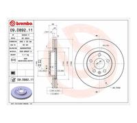2x Disco Freno Brembo Prime Line - Uv Coated per Volvo Assale Anteriore