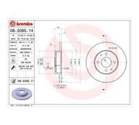 2x Disco Freno BremboPrime Line per Alfa Romeo Fiat Ford Lancia Zastava
