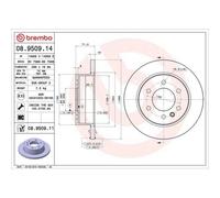 2x Disco Freno BremboPrime Line - Uv Coated per Dodge Mercedes Benz VW