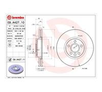 Disco freno BREMBO 09A42711 anteriore, ventilato, 1 Pezzo