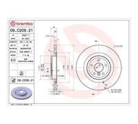 Brembo 09.C209.21 - Disco Freno con Verniciatura UV (Set di 2) - Posteriore