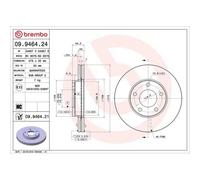 2x Disco Freno BremboPrime Line - Uv Coated per Mazda Mazda (changan)