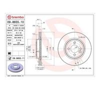 2x Disco Freno BremboPrime Line - Uv Coated per Mini Assale Anteriore